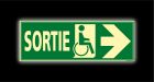 SIGNALETIQUE SORTIE HANDICAP DROITE PHOTOLUM 210 MM X 75MM