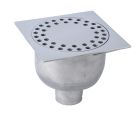 siphon de sol inox sort.Vert GE50mm 150x150 ø50 mm trous ronds poli 3 Kn