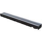 Caniveau en polypropylène + grille acier galvanisé - INTERLIGHT - long. 1m x larg. 130mm x haut. 110mm