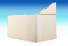 Embout de caisson d'avant-toit BLANC - standard largeur30,40,50,60 cm - préciser GAUCHE ou DROIT - ainsi que la pente de toit - (sur mesure jusqu'à: L =1,20 mètre)pour Bandeau à dilatation hauteur 180mm MEP couleur BLANC