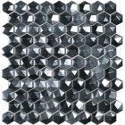 Mosaïque en verre recyclé - 46/D MAGIC BLACK HEX 35X35MM