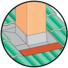 Abergement cuivre reglable de cheminee pour boisseau de 30 a 60 cm plomb plisse rouge 5/10eme