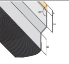 Solin galva laque sable joint mastic + plomb plisse larg.200mm 5/10eme laque ardoise lg. 200cm