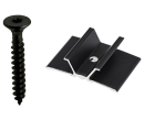 Clips noirs joint creux 15 mm + vis pour terrasses (sachet 140)
