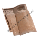 Fronton pour faitiere angulaire sans emboitement universelle terre cuite Amarante rustique - long. 30 cm x larg. 29,5 cm