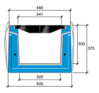 Caniveau beton a grilles fonte de Type I HRI 400 - long. 0,75m x larg. 341mm x haut. 300mm - classe D400