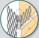 Protege angle deploye pour enduit gratte jonc PVC blanc lg. 250cm