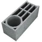 Bloc d'angle rond en beton - long. 50cm x haut. 20cm x ep. 20cm