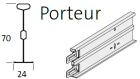 Porteur XL CLIP-ON T24 360 cm blanc