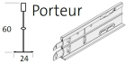 Porteur XL HOOK-ON T24 360 cm blanc