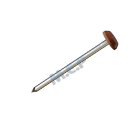 Pointes tete plate plastique annele acajou - long. 60 mm x diam. 13 mm - Boite de 100