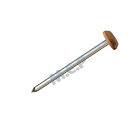 Pointes tete plate plastique annele chene - long. 60 mm x diam. 13 mm - Boite de 100