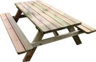Table pique-nique R2 L. 177 x P. 154 x H. 71 cm l. plateau 73 cm 6 personnes - pre-montee