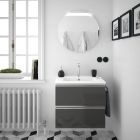 Meuble SPIRIT 600 2 tiroirs metalliques GRIS BRILLANT 598 x 540 x 450 mm