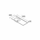 Vasque IBERIA 1055 coquette a droite EN PORCELAINE BLANCHE 1055 x 20 x 460 mm