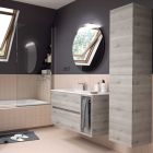 Vasque IBERIA 1055 coquette a gauche EN PORCELAINE BLANCHE 1055 x 20 x 460 mm