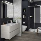 Vasque IBERIA 1210 coquette a droite EN PORCELAINE BLANCHE 1210 x 20 x 460 mm