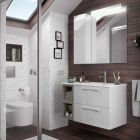 Vasque IBERIA 855 coquette a gauche EN PORCELAINE BLANCHE 855 x 20 x 460 mm