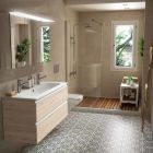 Vasque SOFIA 1205 un vasque et deux robinetMINERALMARMO 1205 x 15 x 460