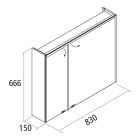 Armoire ALLIANCE 800 SBIANCATO 2 portes miroir double avec interrupteur et prise