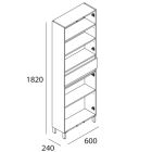 Colonne 4 portes 1 tiroir INFINITY CHENE ETERNITY 600 x 1820 x 240 mm