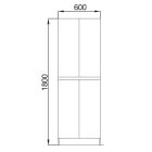 Colonne 4 portes INFINITY GRIS MAT 600 x 1820 x 370 mm