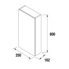 Module ALLIANCE 250 reversible 1 porte SBIANCATO 250 x 800 x 162 mm