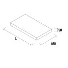 Plan de toilette < 1000 jusqu´a 1000 BLANC BRILLANT 50 mm