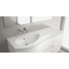 Plan vasque MAM 1200 coquette a droite CHARGE MINERALE BLANC BRILLANT sans sipho