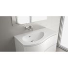 Plan vasque MAM 900 coquette a droite CHARGE MINERALE BLANC MAT sans siphon ni b