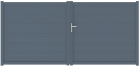 Portail battant en aluminium gris anthracite RAL 7016 FS ESSIA - larg.STD 3,50 - haut. 1,65m