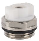 Bouchon purgeur 15x21 a bec orientable nickele/blanc boite brochable 1 piece