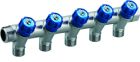 collecteur robinetterie integree bleue MF20X27 - 5 departs male 15x21 vrac etiquete 1 piece