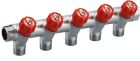 collecteur robinetterie integree rouge MF20X27 - 5 departs male 15x21 vrac etiquete 1 piece