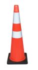 Cone base caoutchouc et bandes reflechissantes - CLASSE 2