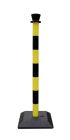 Poteau PVC a monter - base lestee - noir/jaune