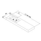 Plan de toilette COMPAKT 46 MARBRE BLANC de 700 a 800 mm. avec grande vasque int