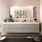 Plan de toilette COMPAKT 51 de 1400 hasta 1600 mm. avec deux grandes vasques int