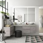 Plan de toilette COMPAKT 51 de 1401 a 1600 mm. avec une vasque a poser CIMENT