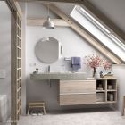 Plan de toilette COMPAKT 51 de 1401 a 1600 mm. avec vasque integree CIMENT