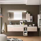 Plan de toilette COMPAKT 51 de 1401 a 1600 mm. avec vasque integree MARBLE BLANC