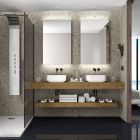 Plan de toilette COMPAKT 51 de 1601 a 1800 mm. avec deux vasques a poser CHENE H