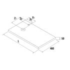 Plan de toilette percess jusqu´a 1000 GRIS BRILLANT 50 mm