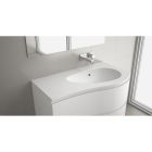 Plan vasque MAM 900 coquette a gauche CHARGE MINERALE BLANC MAT sans siphon ni b