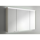 Armoire ALLIANCE 1000 TAUPE BRILLANT 3 portes miroir double avec interrupteur et