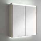 Armoire ALLIANCE 600 TAUPE BRILLANT 2 portes miroir double avec interrupteur et