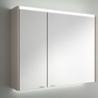 Armoire ALLIANCE 800 TAUPE BRILLANT 2 portes miroir double avec interrupteur et