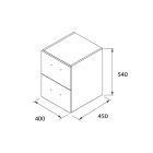 COQUETTES FUSSION CHROME 250 2 tiroirs TAUPE BRILLANT 250 x 540 x 450 mm