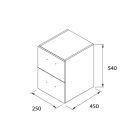 COQUETTES FUSSION CHROME 400 2 tiroirs CHENE NATUREL 400 x 540 x 450 mm