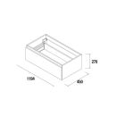 COQUETTES SPIRIT 1200 1 tiroir metallique TAUPE BRILLANT 1194 x 270 x 450 mm